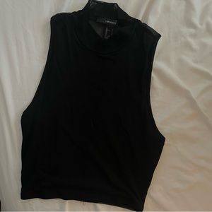 cropped tank top with mesh back